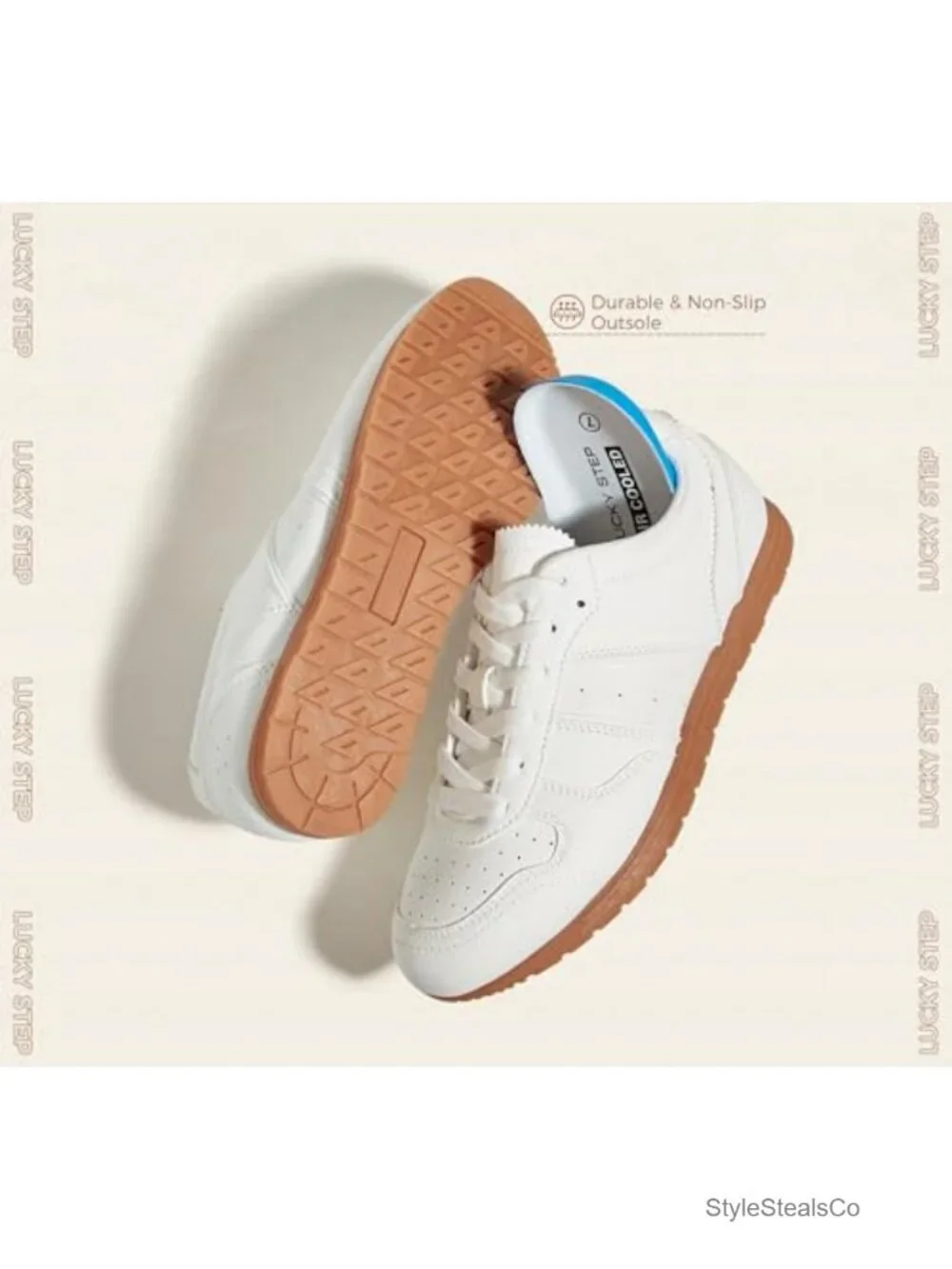 Women's Casual Fashion Sneakers Retro Lace Up Low Profile PU Walking Shoes